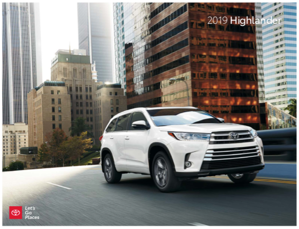 New 2019 Toyota Highlander Brochure at Falmouth Toyota in Bourne, MA - Cape Cod Toyota Dealership