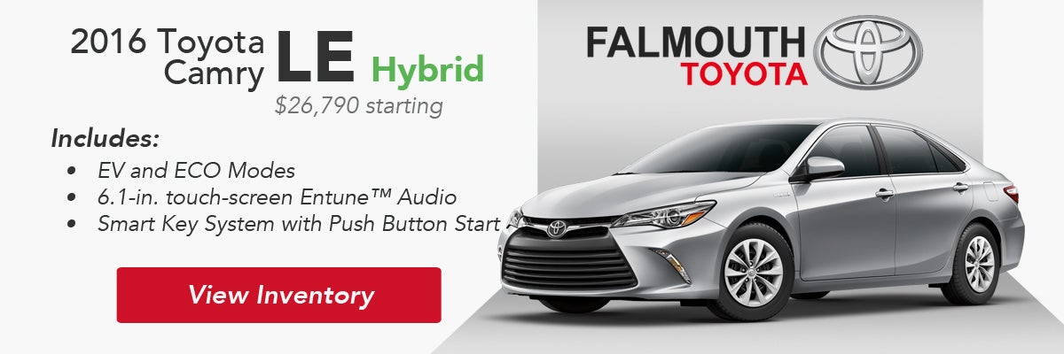2016 Toyota Camry LE Hybrid Trim Comparison Guide - Falmouth Toyota, Bourne MA - Cape Cod