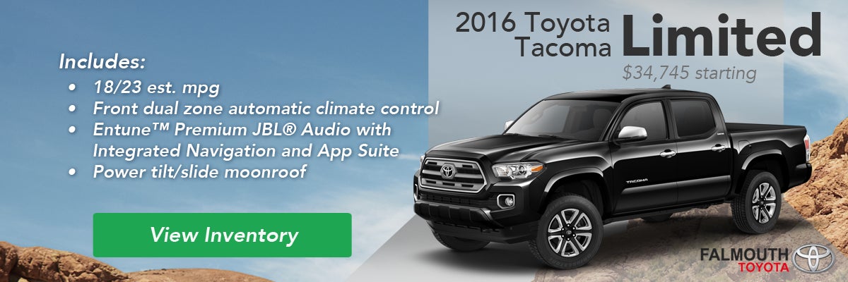 2016 Toyota Tacoma Limited Trim Comparison Guide - Falmouth Toyota, Bourne MA - Cape Cod