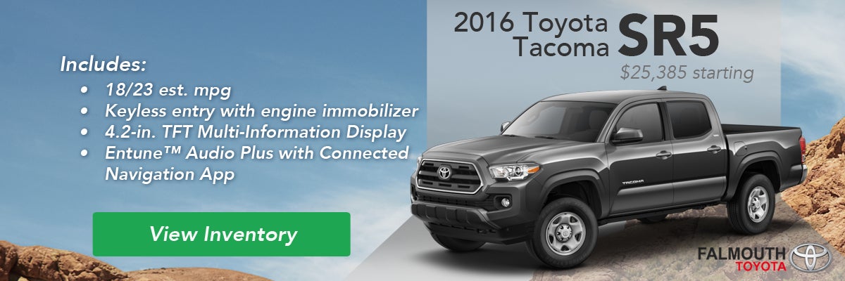 2016 Toyota Tacoma SR5 Trim Comparison Guide - Falmouth Toyota, Bourne MA - Cape Cod