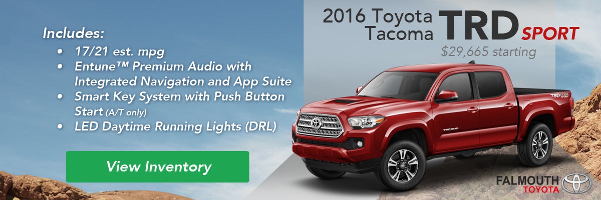 2016 Toyota Tacoma TRD Sport Trim Comparison Guide - Falmouth Toyota, Bourne MA - Cape Cod