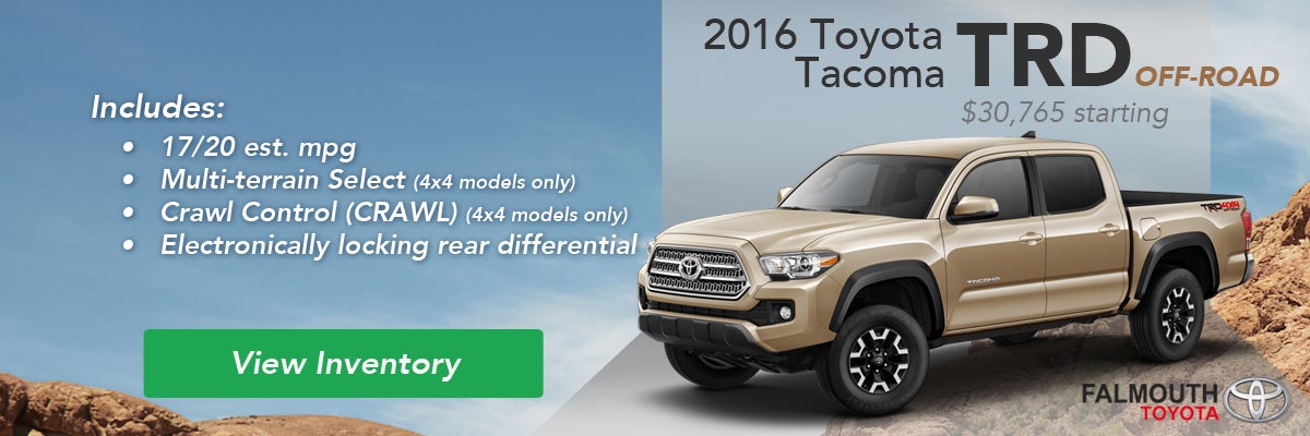 2016 Toyota Tacoma TRD Off Road Trim Comparison Guide - Falmouth Toyota, Bourne MA - Cape Cod