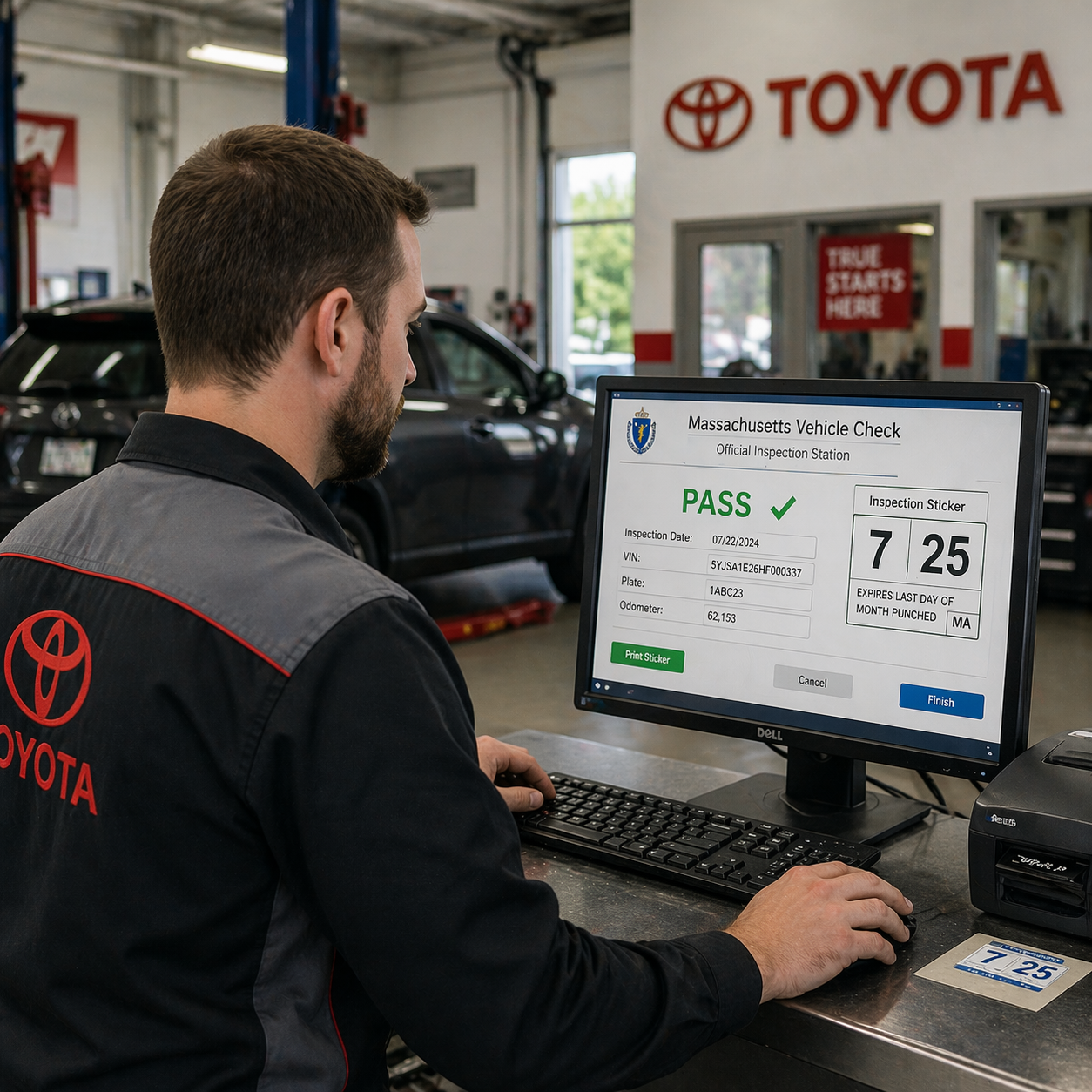 Massachusetts State Inspection Stickers at Falmouth Toyota of Bourne, MA - Cape Cod